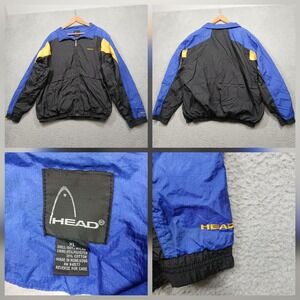 Head Colorblock Windbreaker Jacket Men's XL Black Blue Yellow‎ 90s Hong Kong